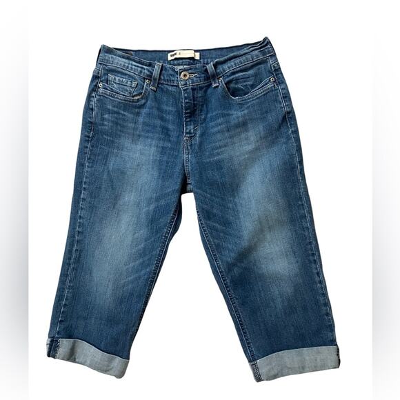 Levi's Blue Cropped Ankle Jeans with Rolled Cuffs - Picture 9 of 12